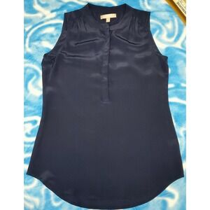 Banana‎ Republic Silk Size 0 Navy Blue Tank Top